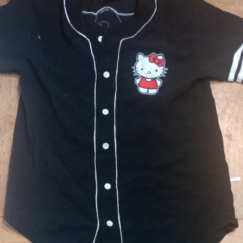 Black Hello Kitty Button-Up Shirt